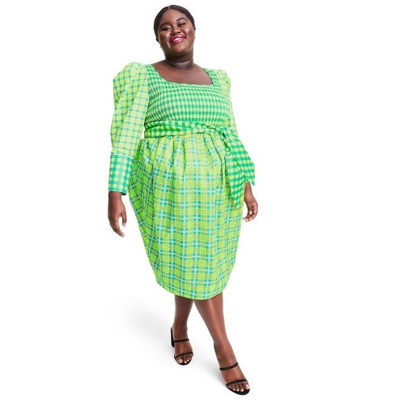 Christopher John Rogers Dresses Nwt 2w22w Cjr X Target Green Plaid